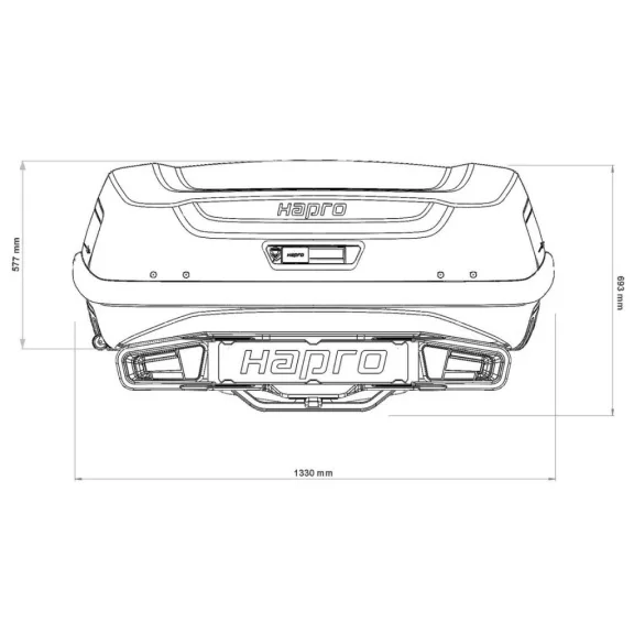 Hapro Boxer Hexagon L vonóhorogra szerelhető szállítóbox - 420 l, fekete